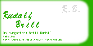 rudolf brill business card